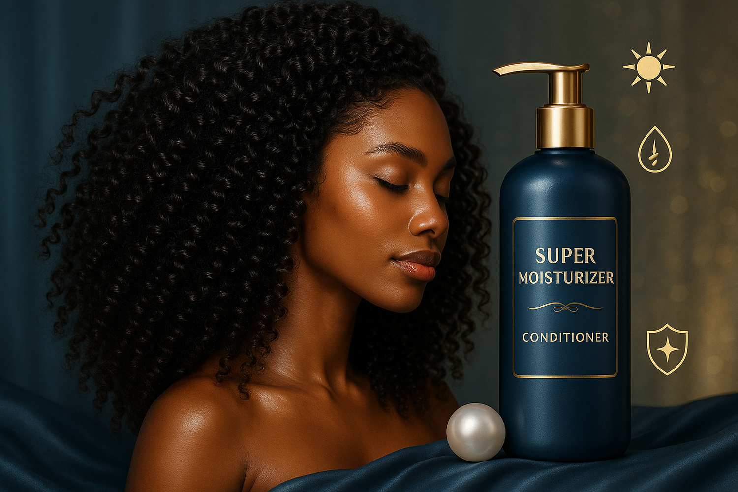 Edit the photo to show a black woman's hair texture instead