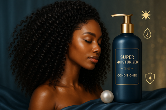 Edit the photo to show a black woman's hair texture instead