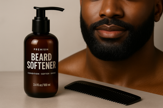 replace the man in the image with a black man with a beard